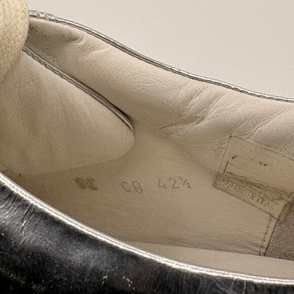 DIOR HOMME Metallic Low Top Sneakers Silver White Sz 42.5/US 9.5 $670 - Picture 10 of 15